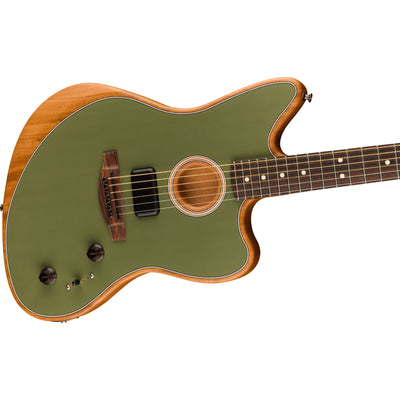 Fender Acoustasonic Player Jazzmaster Electric Guitar, Antique Olive (0972233176)