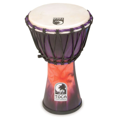 Toca, Freestyle, Rope, Tuned, 7-Inch, Djembe,, Woodstock, Purple, Finish, (SFDJ-7WP)