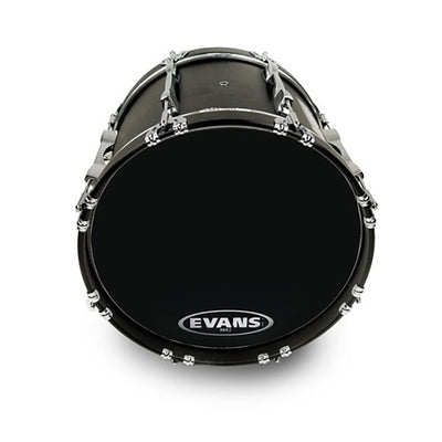 Evans MX1 Black Marching Bass Drum Head, 24 Inch