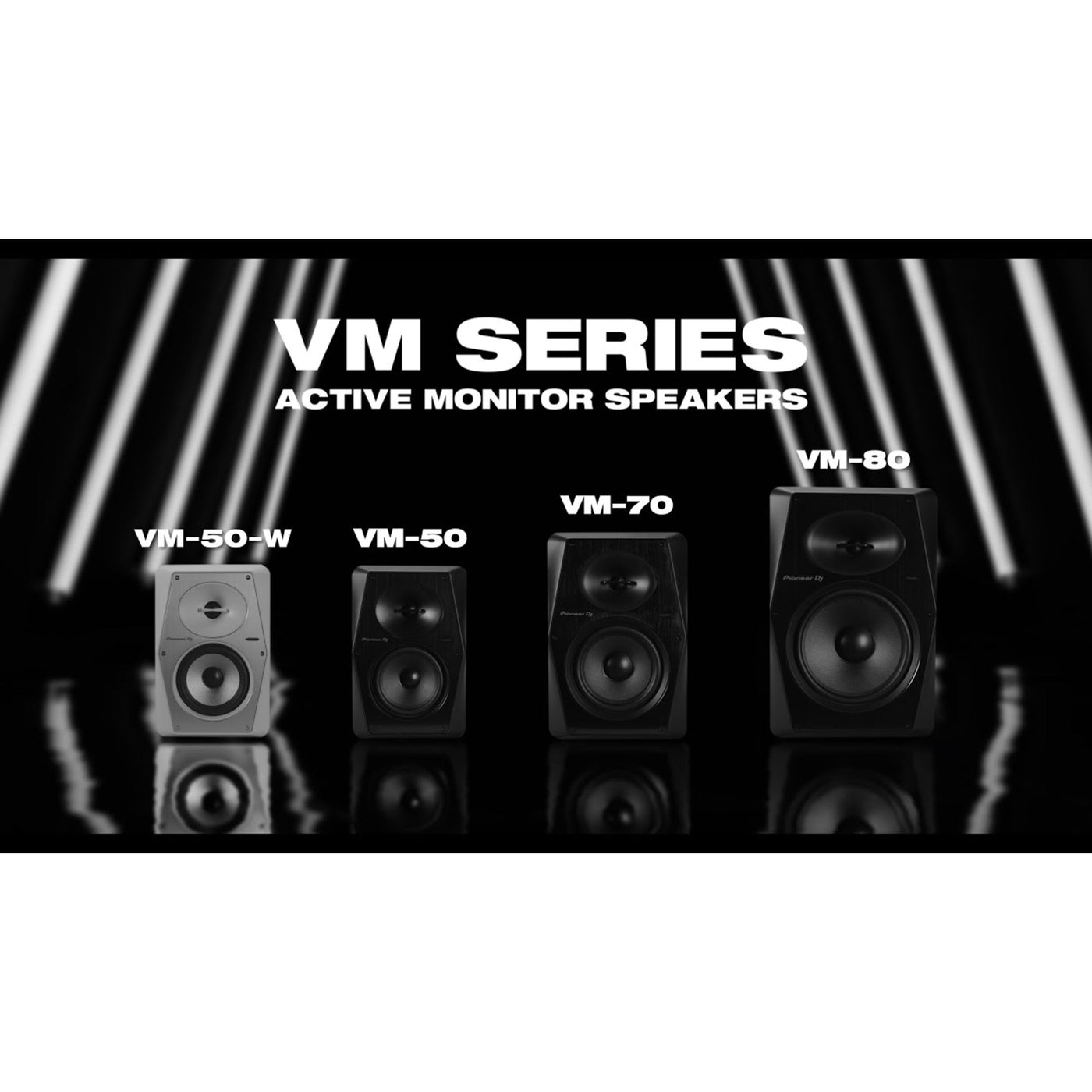 Pioneer DJ VM-50-W 5.25" Professional Active Monitor Speaker, Audio Equipment for Recording & DJ Sets, White