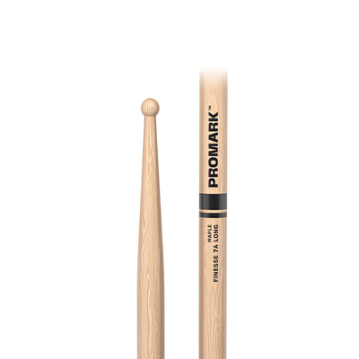 ProMark Finesse 7A Long Maple Drumstick, Small Round Wood Tip (RBM535LRW)