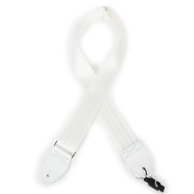 Souldier GS0000WH04WH - Handmade Seatbelt Guitar Strap for Bass, Electric or Acoustic Guitar, 2 Inches Wide and Adjustable Length from 30" to 63"  Made in the USA, White