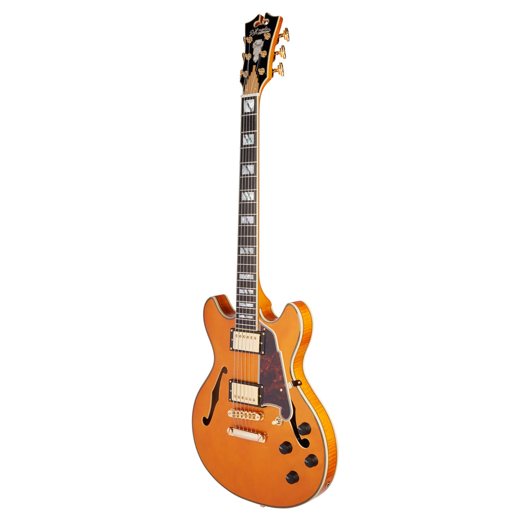 D Angelico Excel Mini DC Semi Hollow Electric Guitar Vintage Natural Interstate Music