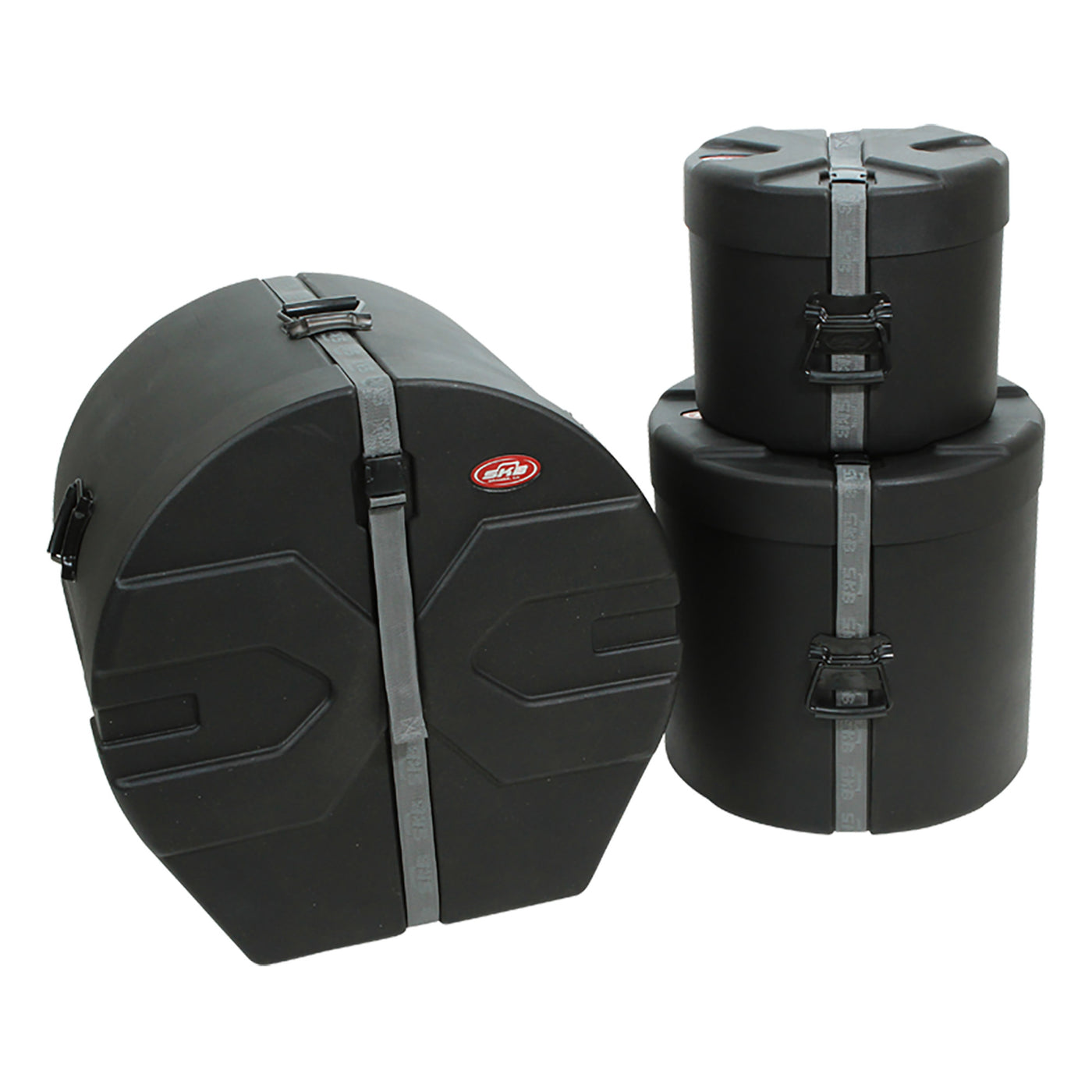 SKB Drum Case Package 2 Hardshell Drum Case 3-piece Set with 10"x12" Tom Case, 16"x16" Floor Tom Case, and 18"x22" Bass Drum Case, (1SKB-DRP2)