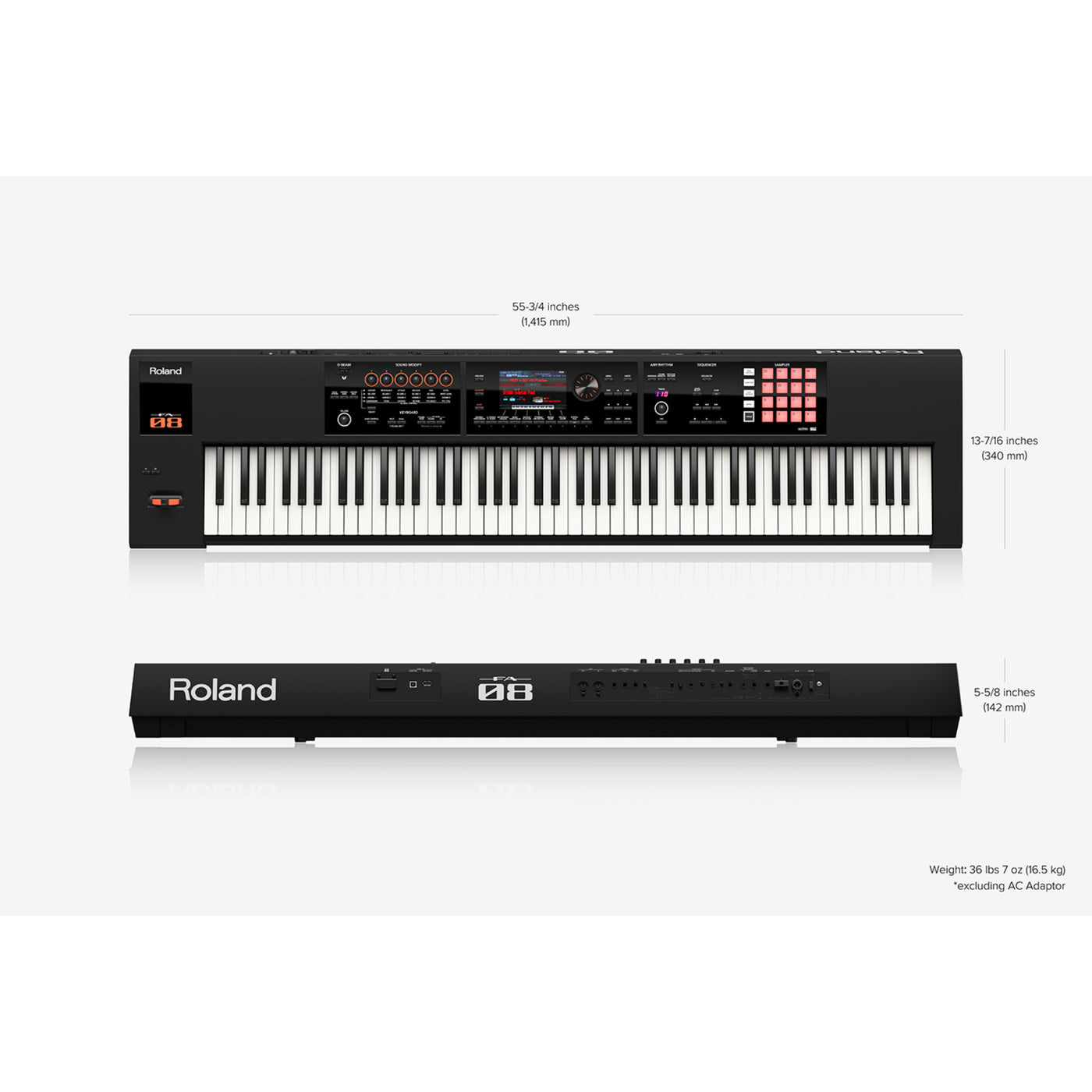 Roland 88-Key Music Workstation w/ Ivory Feel-G Hammer-action Keybed, Black (FA-08)