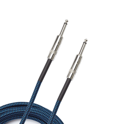 D'Addario Custom Series Braided Instrument Cable, Blue, 10' (PW-BG-10BU)