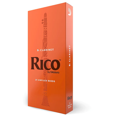Rico by D'Addario Bb Clarinet Reeds, Strength 2.5, 25-Pack (RCA2525)