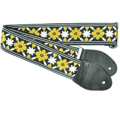 Souldier GS1069BK02BK - Handmade Seatbelt Guitar Strap for Bass, Electric or Acoustic Guitar, 2 Inches Wide and Adjustable Length from 30" to 63"  Made in the USA, Tulip Rooftop