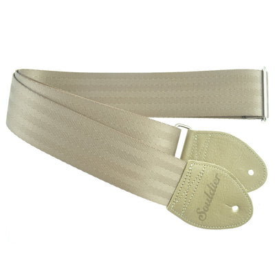 Souldier GS0000TP04TP - Handmade Seatbelt Guitar Strap for Bass, Electric or Acoustic Guitar, 2 Inches Wide and Adjustable Length from 30" to 63"  Made in the USA, Taupe