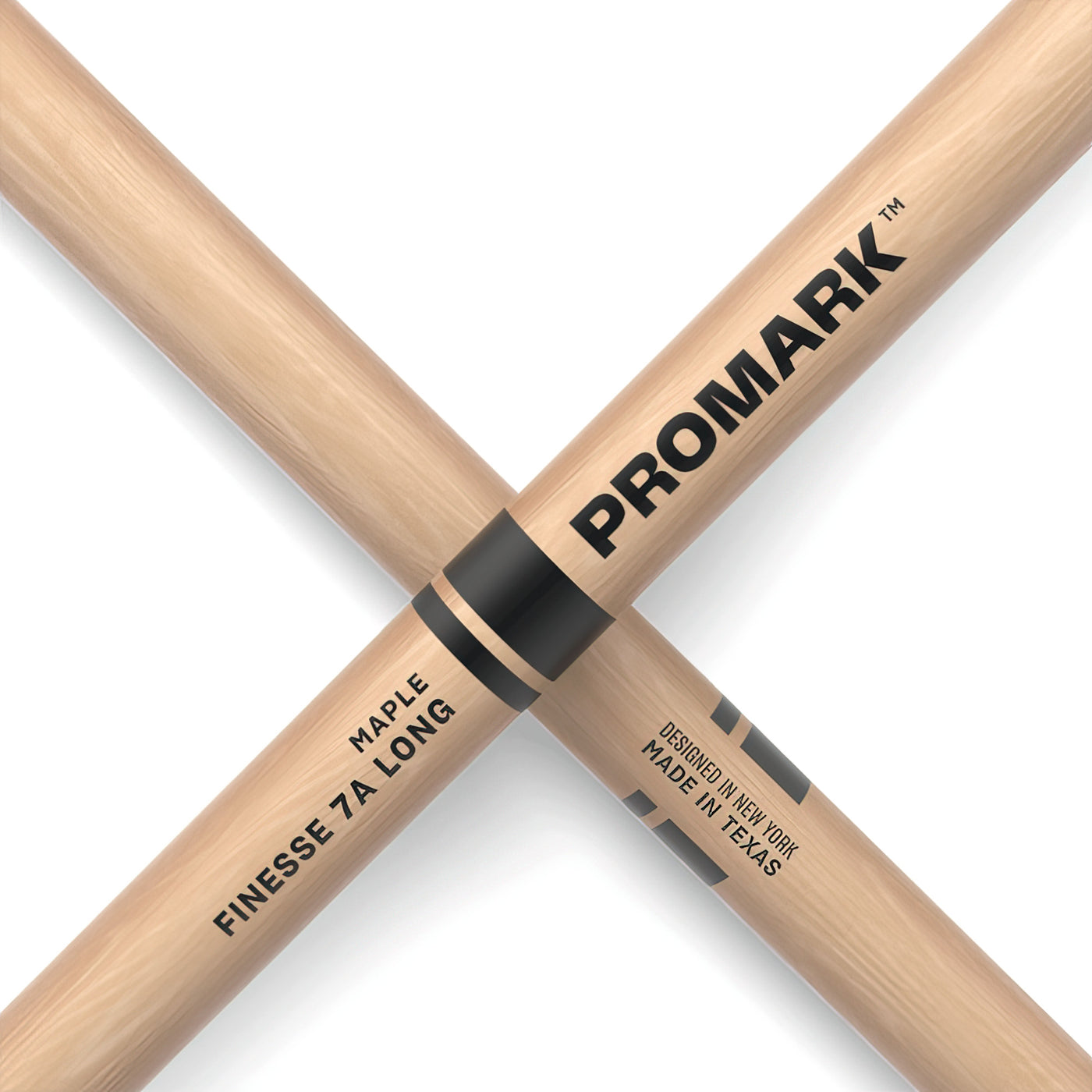 ProMark Finesse 7A Long Maple Drumstick, Small Round Wood Tip (RBM535LRW)