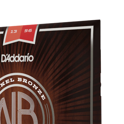 D'Addario Nickel Bronze Acoustic Guitar Strings, Medium, 13-56 (NB1356)