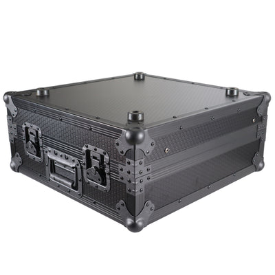 ProX XS-19MIXLTBL 10U Top Mount DJ Mixer Case, 19" Slanted, Pro Audio Equipment Storage, Black On Black