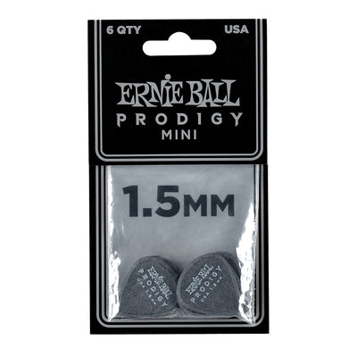 Ernie Ball 1.5mm Black Mini Prodigy Picks 6-Pack