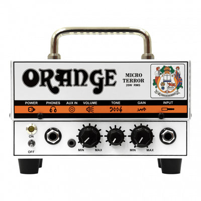 Orange Amps Micro Terror, 20-Watt Guitar Amplifier Head with Tone Control, Headphone Output, Tube Preamp, 1/8" Aux Input, and Speaker Output - PEDAL-BABY-100