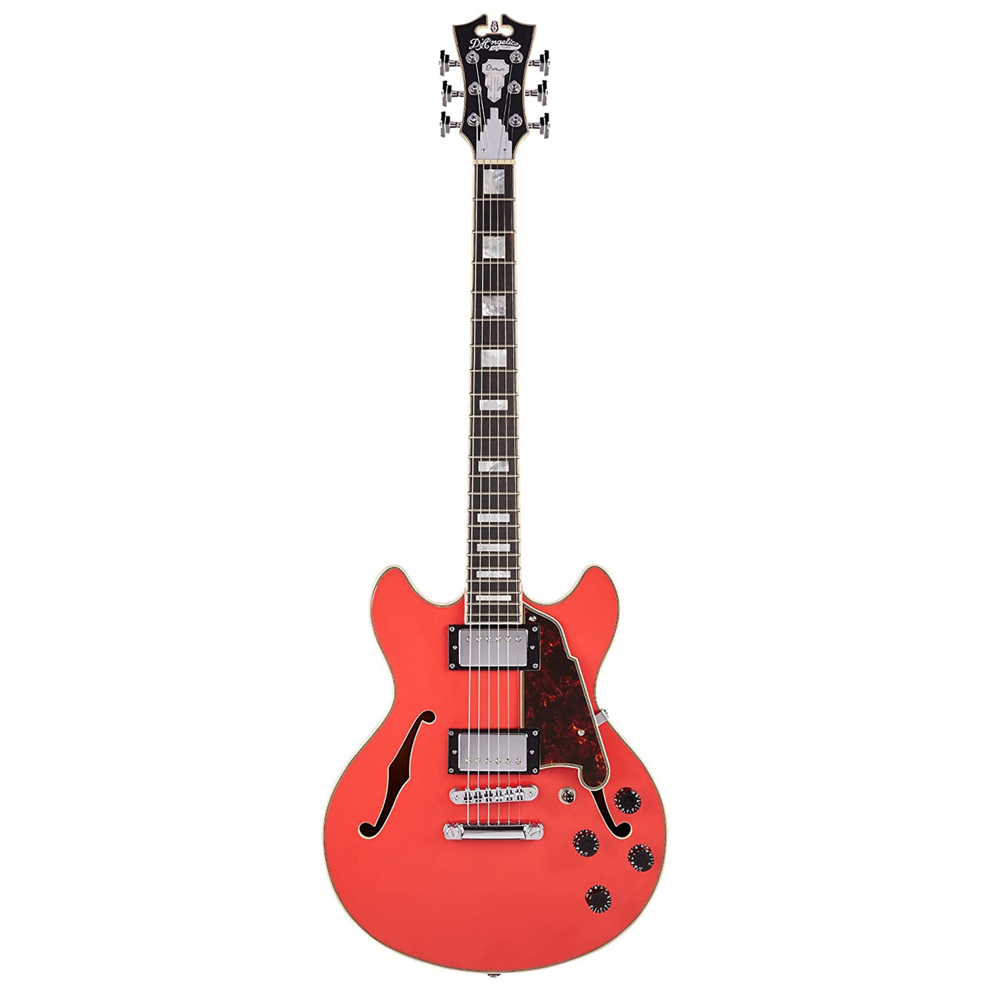 D'Angelico Premier Mini DC Semi-Hollowbody Electric Guitar - Fiesta Re – Interst