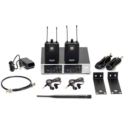CAD Audio GXLIEM2 Dual-Mix In-Ear Wireless Monitoring System - Includes MEB1 Earbuds, Integral Rack Ears, and Antenna Relocation Kit (GXLIEM2)