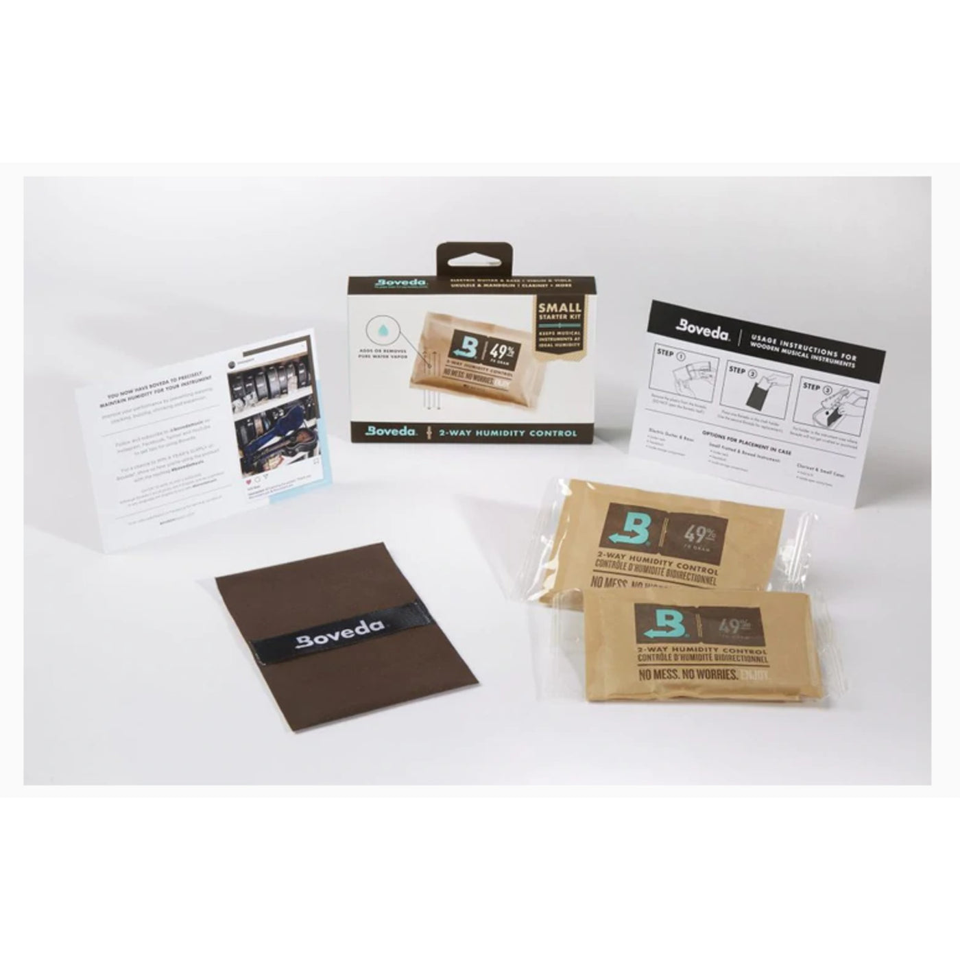 Boveda 2-Way Humidity Control Kit, Small with Saddlebag Holders, 49% RH, 70g (BVMFK-SM)