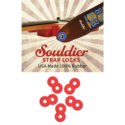 Souldier Hippie Strap Locks, Pack of 2 Washers – Red