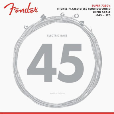 Fender 7250 Nickel-Plated Steel Roundwound Long Scale Bass Strings, .045-.125 Gauges, 5-String (0737250456)