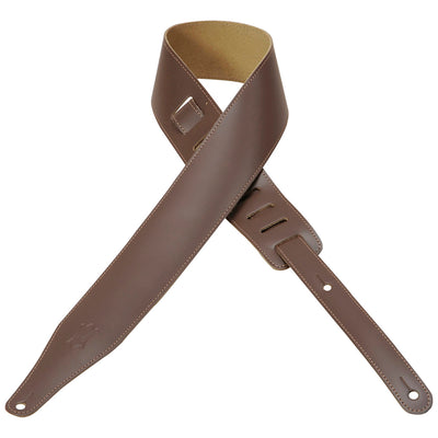 Levy's 2.5" Leather Strap with Cable Stitch in Brown
