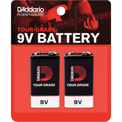 D'Addario Tour-Grade 9 Volt Battery, 2-Pack (PW-9V-02)
