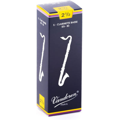 Vandoren Bass Clarinet Traditional Reeds Strength #2.5; Box of 5