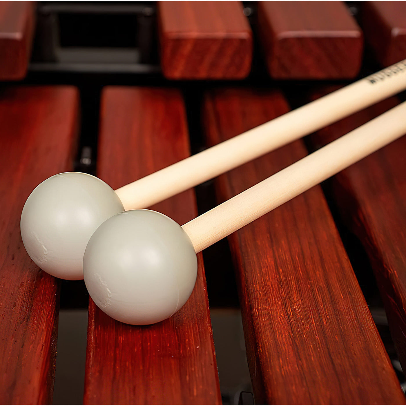 Musser Xylophone/Bell Mallets with Birch Handles, 15-1/4" Length, 1-1/8" Gray Rubber Head (MUS113)