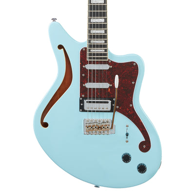 D’Angelico Premier Bedford SH Offset Semi-Hollowbody Electric Guitar, Sky Blue (DAPBEDSHSBMCS)