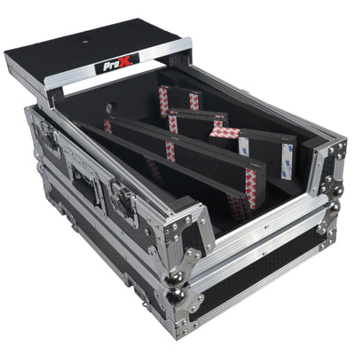 ProX XS-M11LT ATA-300 Flight Road Case, Fits Pioneer DJM S11 / Rane 70 / 72 MK2, With Laptop Shelf, Pro Audio Equipment Storage