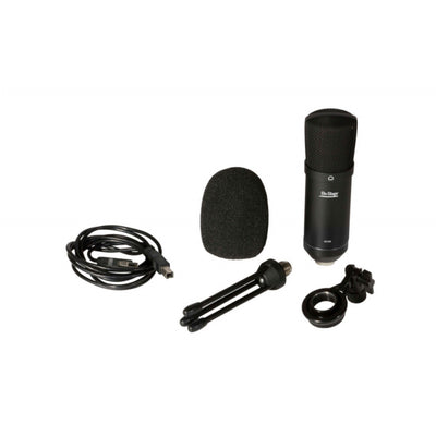 On-Stage Podcast Bundle- AS700 USB Microphone, ASVSM5-B Metal Pop Blocker Shield, and MBS5000NC Broadcast Boom Arm (ASB700)