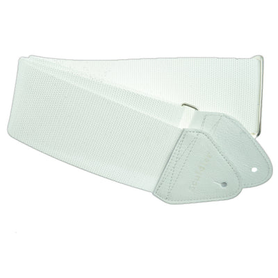 Souldier GT0000WH02WH - Handmade Souldier Solid Bass Strap, 3 Inches Wide and Adjustable from 33" to 60" Made in the USA, White