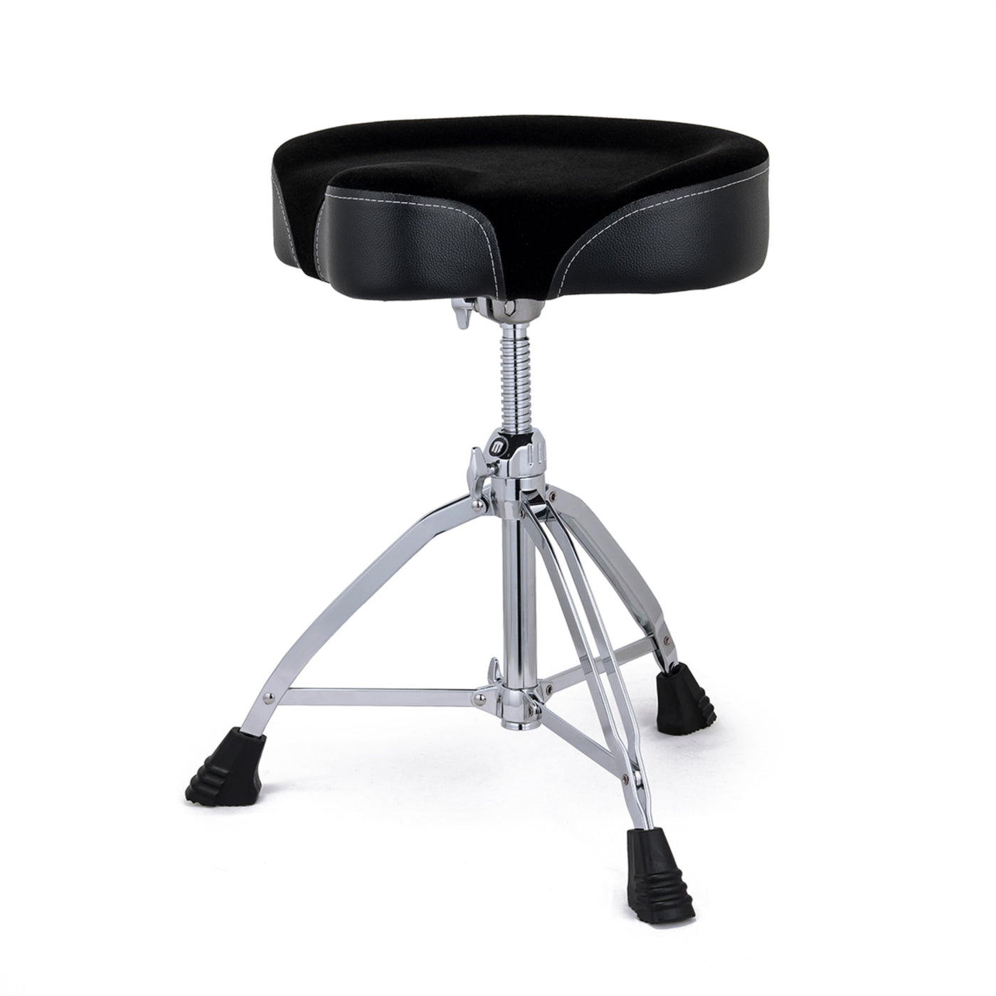Mapex Saddle Top Drum Throne with Double-Braced Legs and Cushioned Saddle Seat with Black Cloth Top