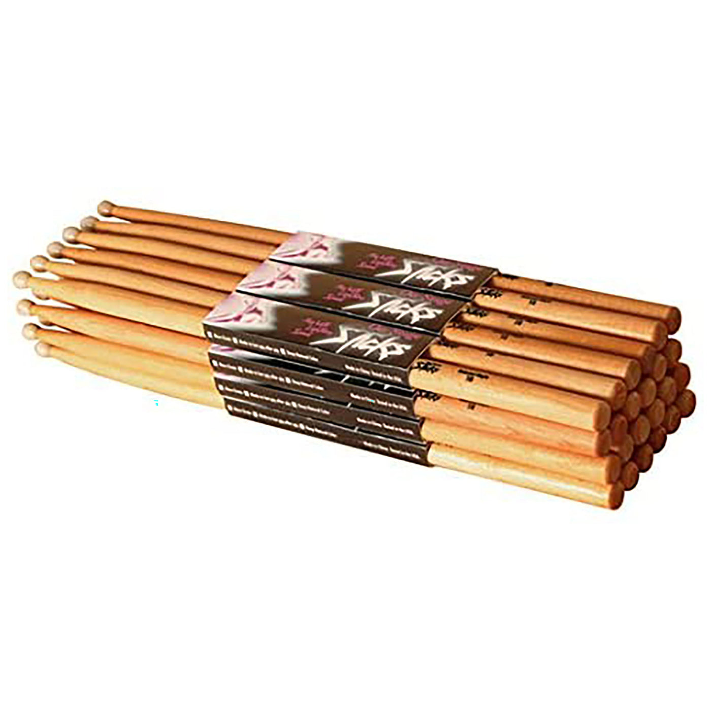 On-Stage Sticks HW5B Hickory Drum Sticks, Size 5B, Wood Tip (12-Pair)