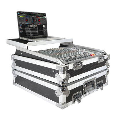 ProX XS-19MIXLT 10U Top Mount DJ Mixer Case, 19" Slanted, Pro Audio Equipment Storage