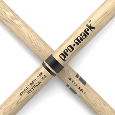 ProMark Classic Attack 5B Shira Kashi Oak Drumstick, Oval Nylon Tip (PW5BN)