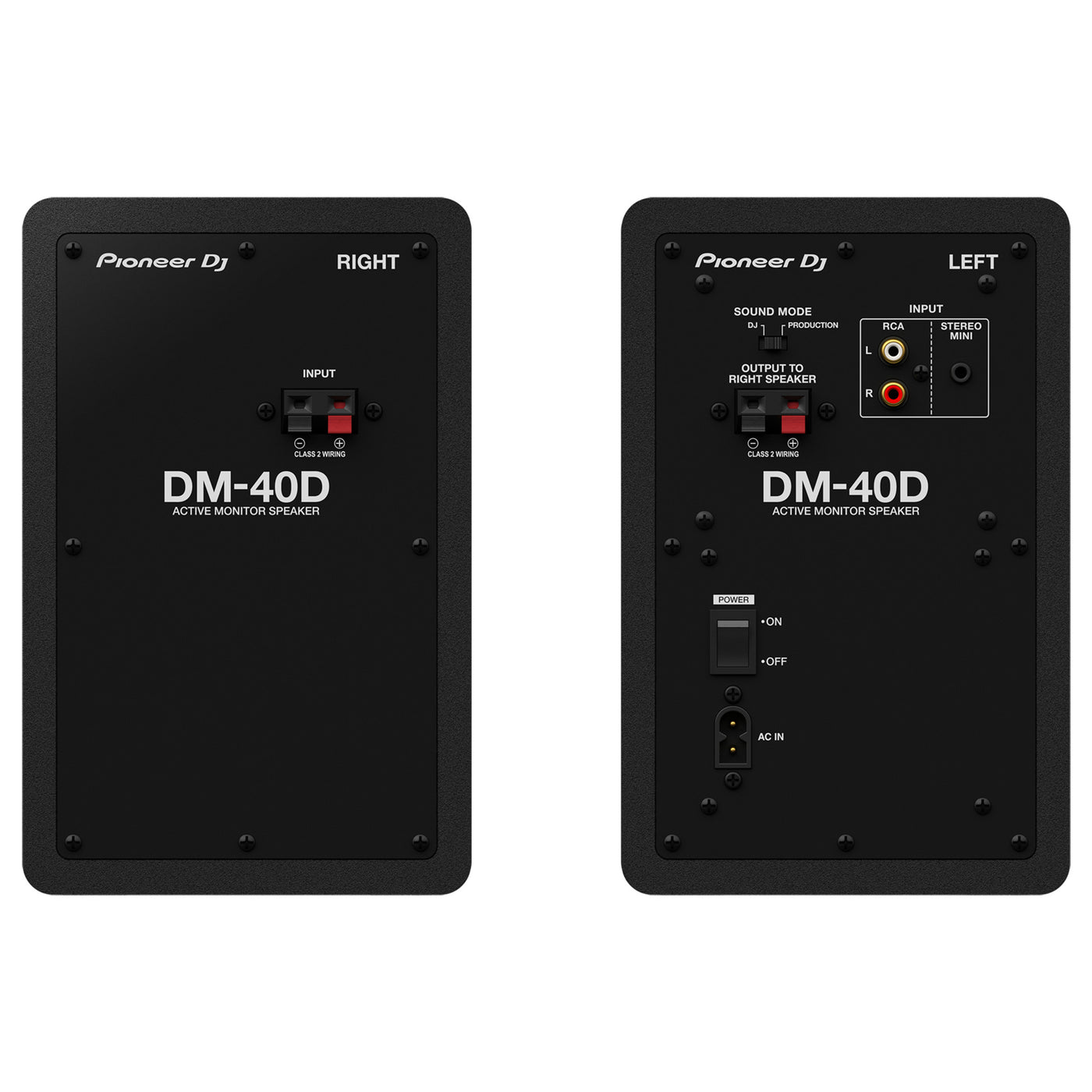 Pioneer DJ DM-40D 4-Inch Electronic Desktop Studio Monitor System, Professional Electronic Audio Equipment - Black