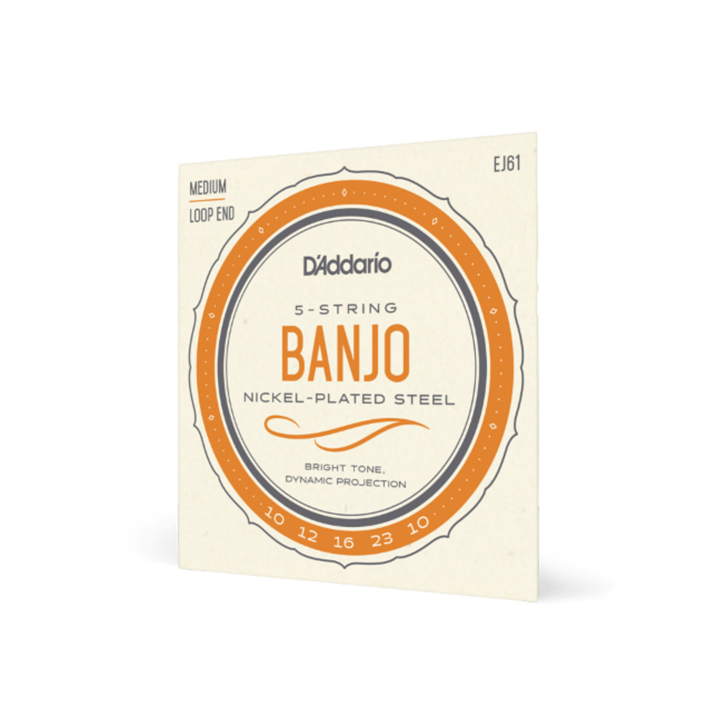 D'Addario 5-String Banjo Strings, Nickel, Medium 10-23 (EJ61)