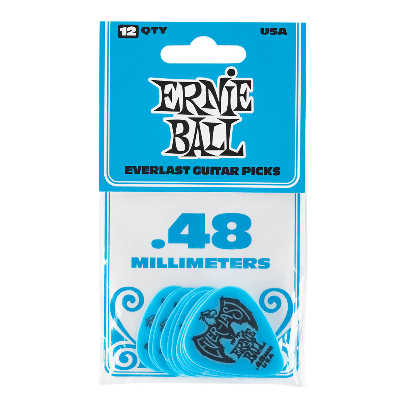Ernie Ball .48mm Blue Everlast Picks 12-pack