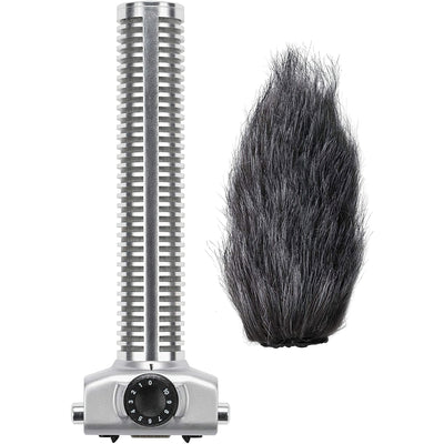 Zoom Shotgun Microphone Capsule with Hairy Windscreen for Film, Video, ENG, and Dialogue, works with H5, H6, Q8, U-44, F1, F4, F8n, and F8 (SGH-6)