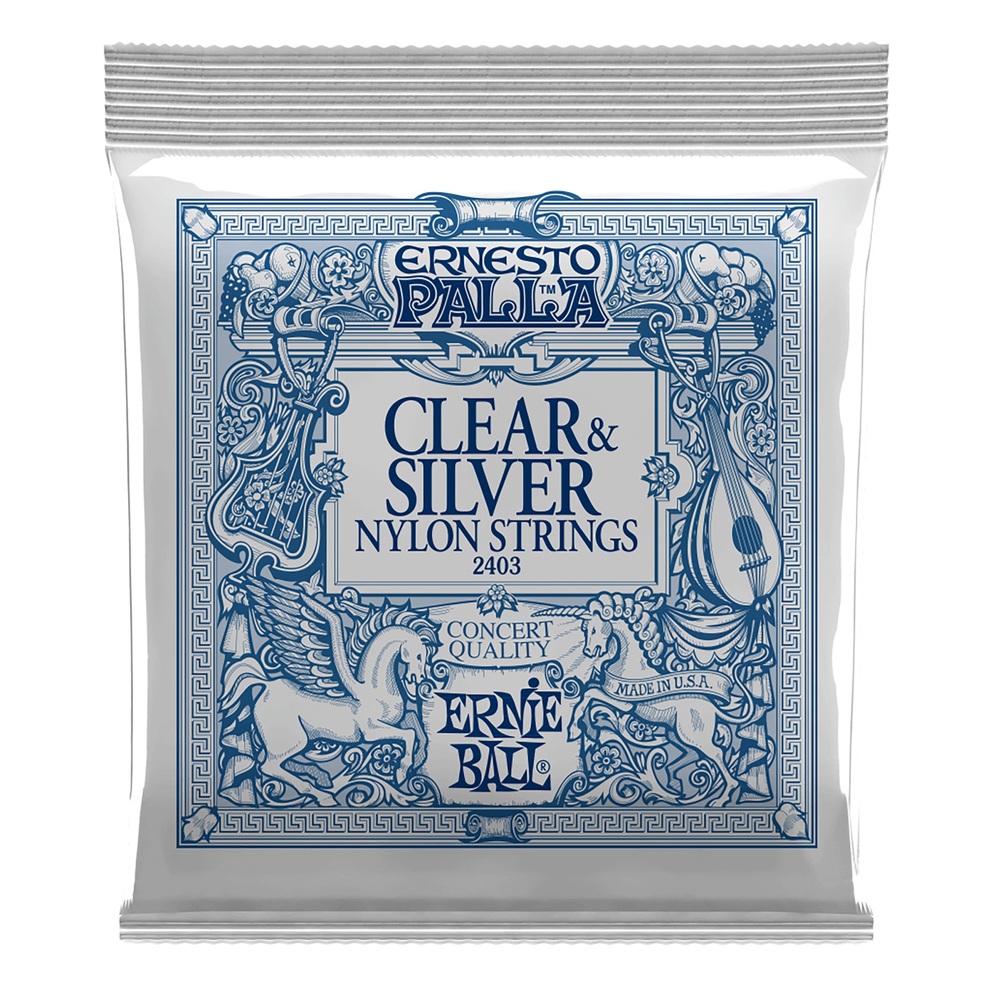 Ernie Ball Ernesto Palla Clear & Silver Nylon Classical Guitar Strings – Interst