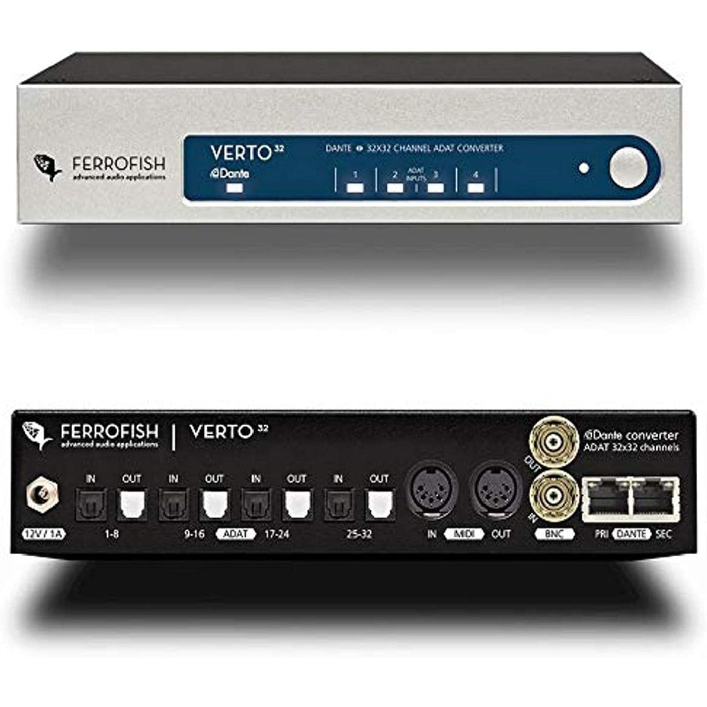 Ferrofish Verto32  Multi-Channel Analog ADAT-Dante Converter Pro Audio Interface, 32x32