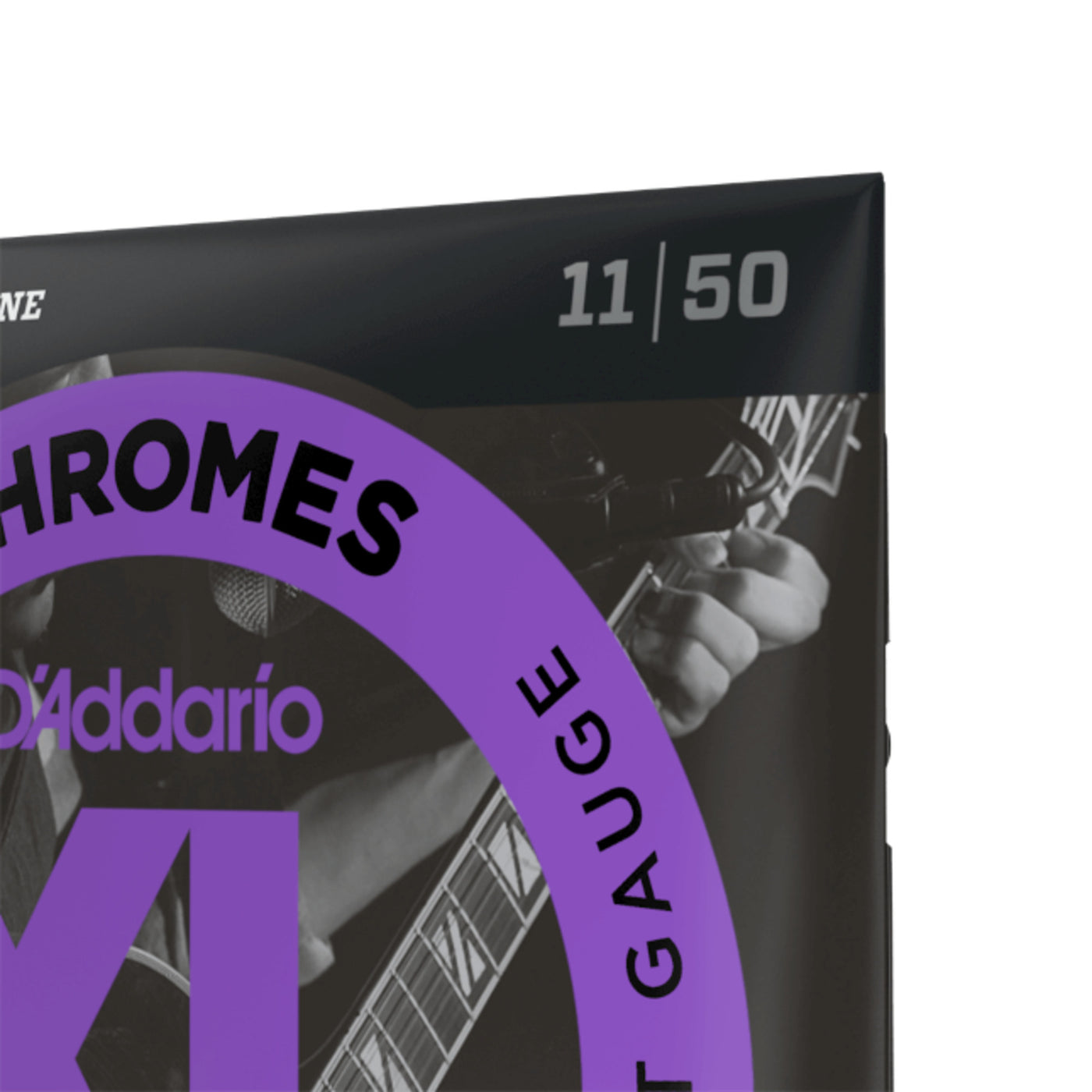 D'Addario Chromes Flat Wound Electric Guitar Strings, Jazz Light, 11-50 (ECG24)
