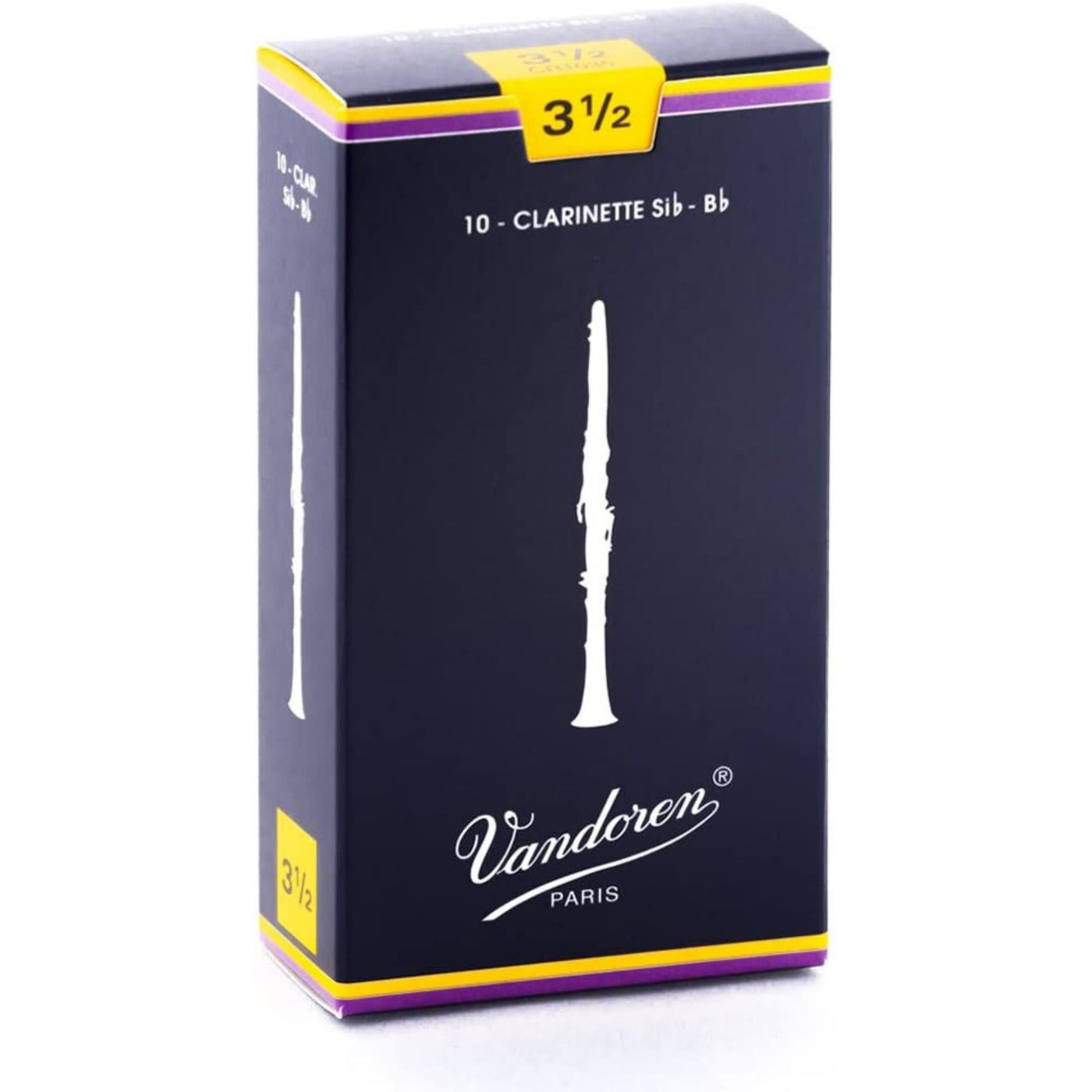 Vandoren Bb Clarinet Traditional Reeds Strength #3.5; Box of 10