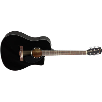 Fender CD-60SCE Dreadnought Acoustic-Electric Guitar, Black (0970113006)