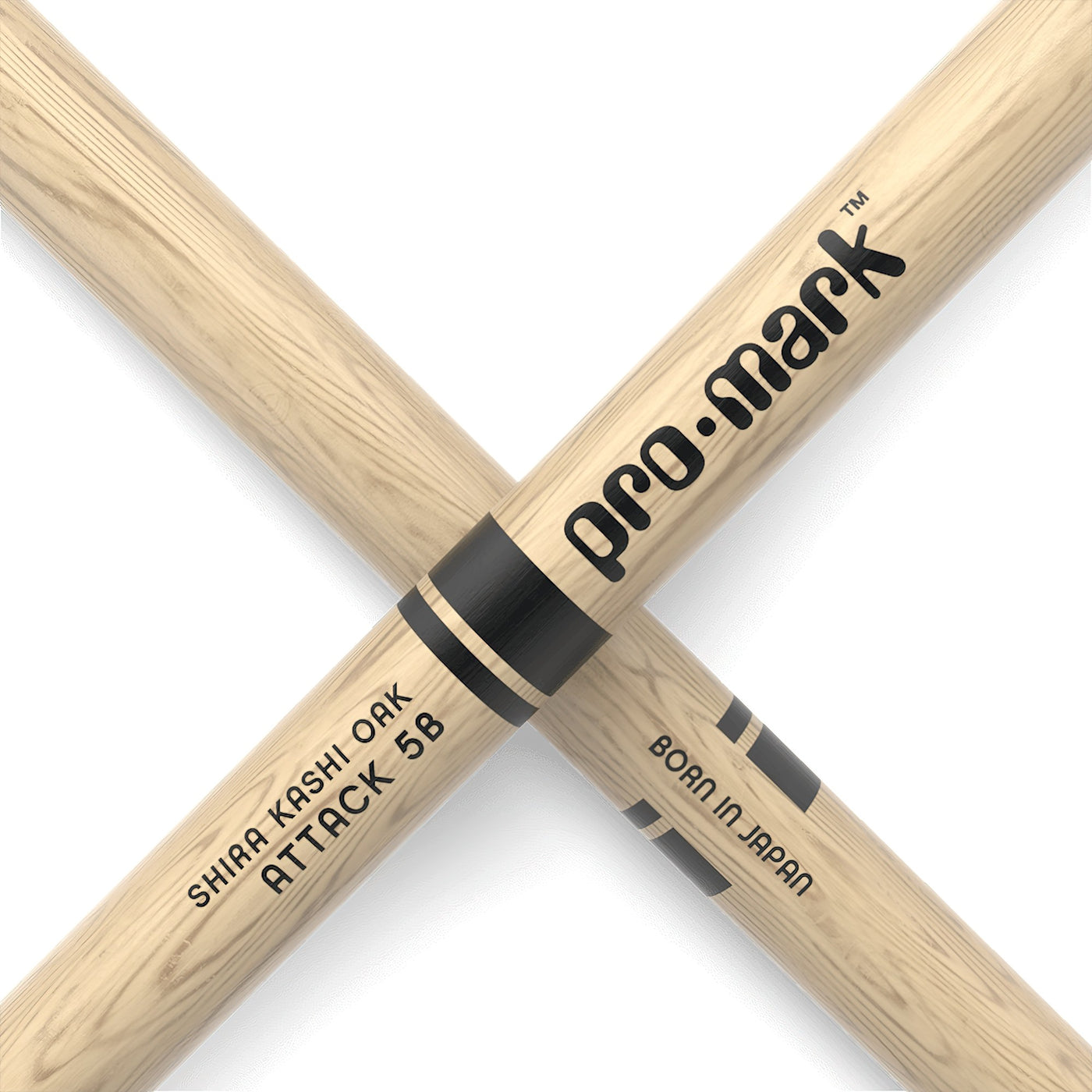 ProMark Classic Attack 5B Shira Kashi Oak Drumstick, Oval Wood Tip (PW5BW)