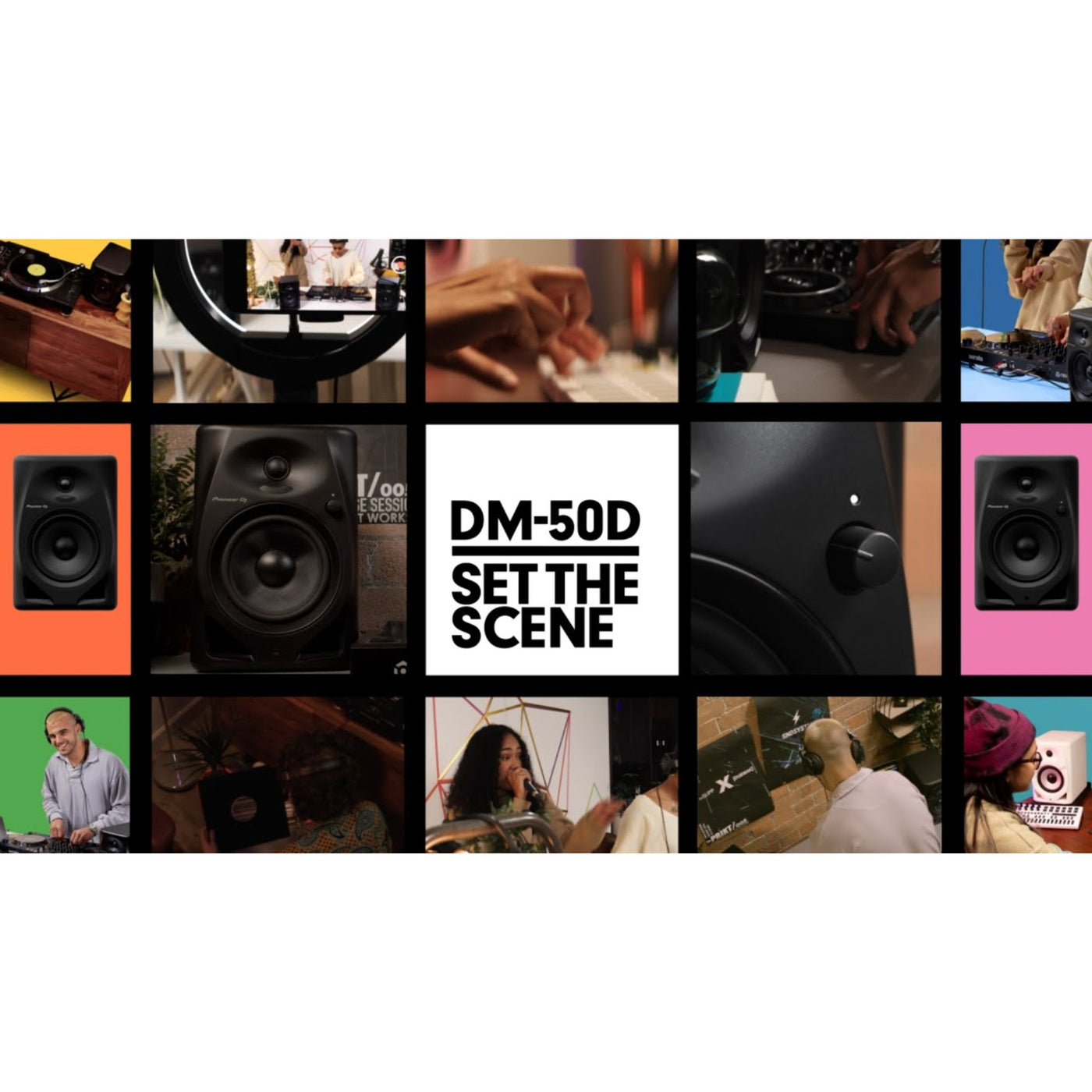 Pioneer DJ DM-50D Active 5-inch Desktop Studio Monitor Speaker, Professional Electronic Audio Equipment - Black