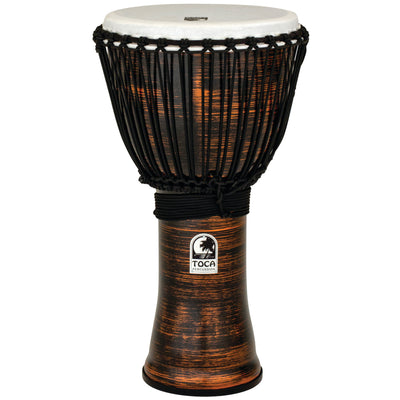 Toca TF2DJ Freestyle II Roped Tuned Djembe Drum, For Musicians, Studio  Recording Gigs, and Performances - Copper Spun Finish, 12"