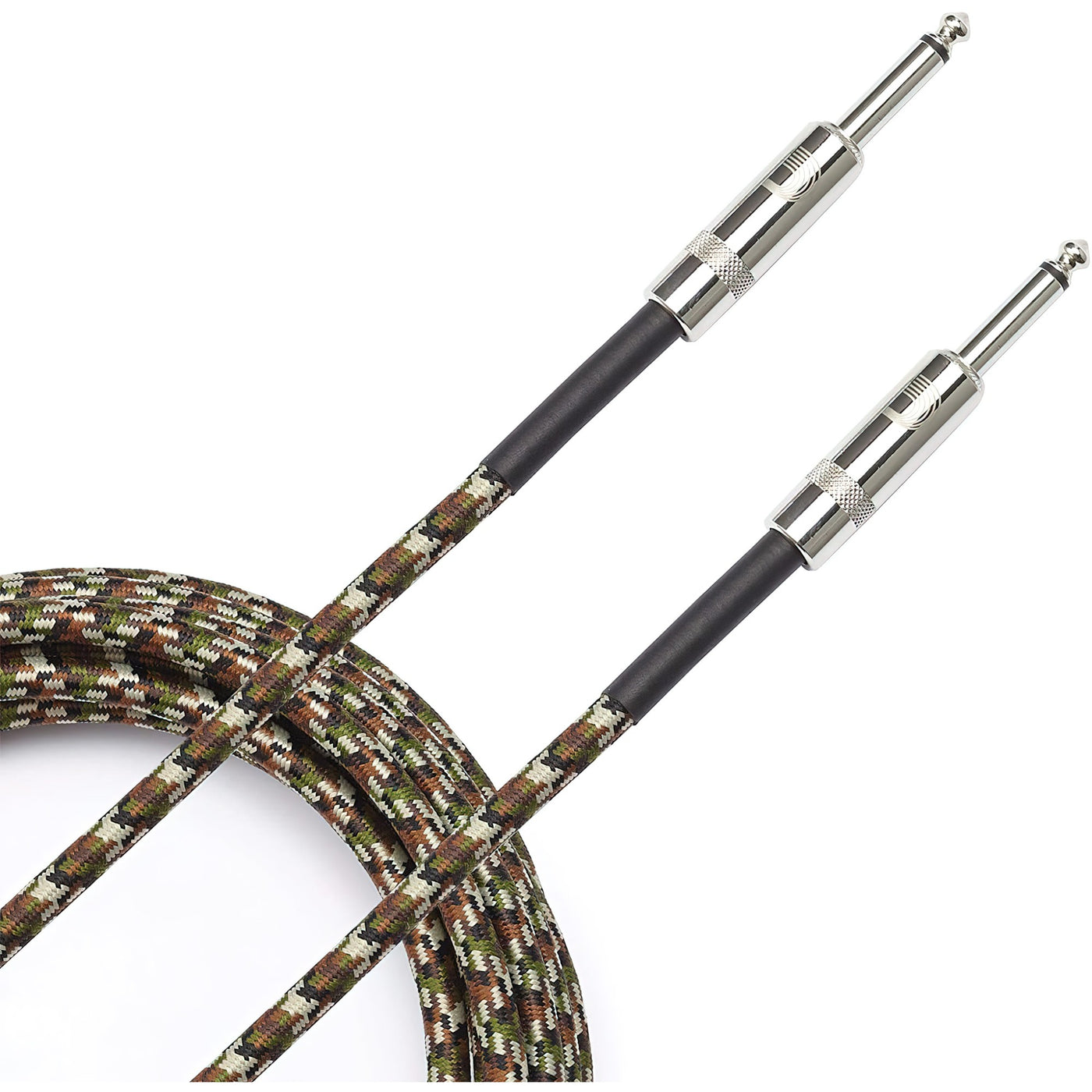 D'Addario Custom Series Braided Instrument Cable, Camouflage, 20' (PW-BG-20CF)