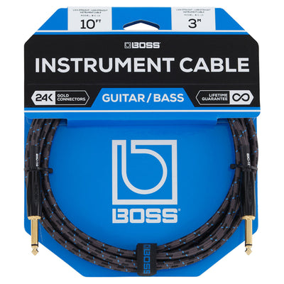 Boss BIC-10 10' Instrument Cable, Straight/Straight 1/4" Jack