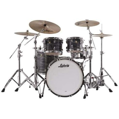 Ludwig Classic Maple 4-Piece Drum Set Shell Pack, Vintage Black Oyster (L88204AX1Q)